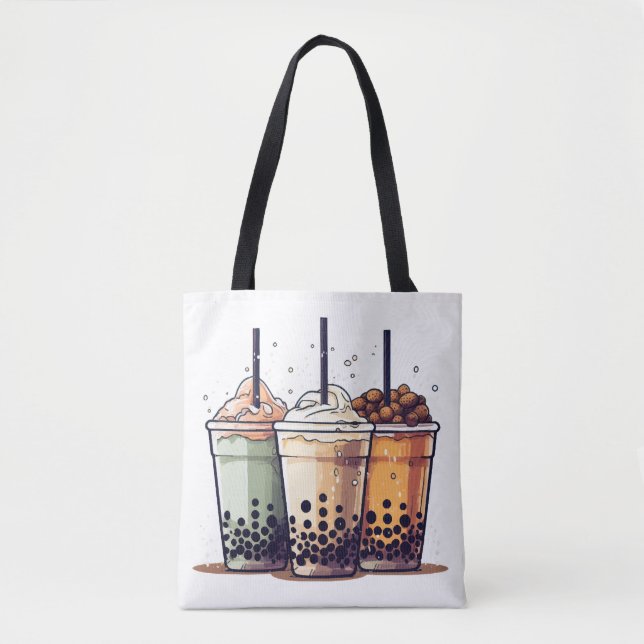 Life is short, drink the boba tote bag (Front)