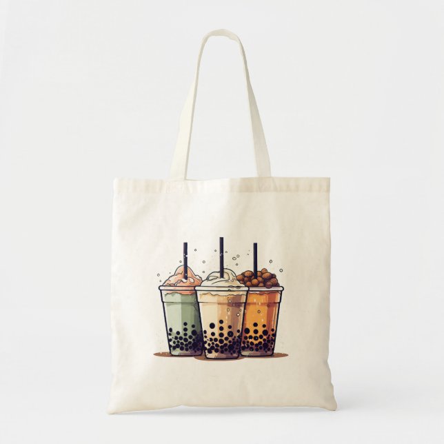 Life is short, drink the boba tote bag (Front)
