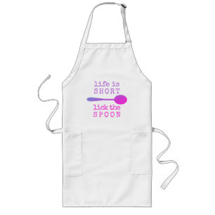 Life is Short Funny Quote Purple and Pink Long Apron