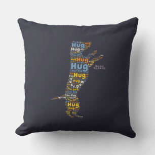 Life Is Short Hug Your Dog Typography Throw Pillow