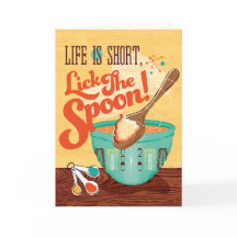 Life Is Short, Lick The Spoon Note Cards Note