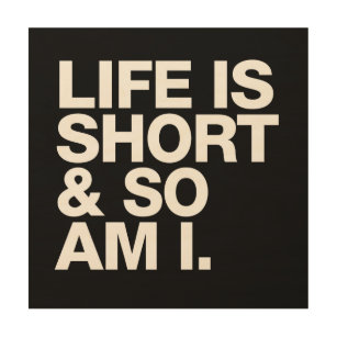 Life is Short & So Am I Funny Quote Wood Wall Decor
