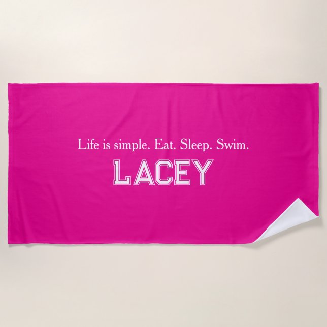Life is Simple Beach Towel (Front)