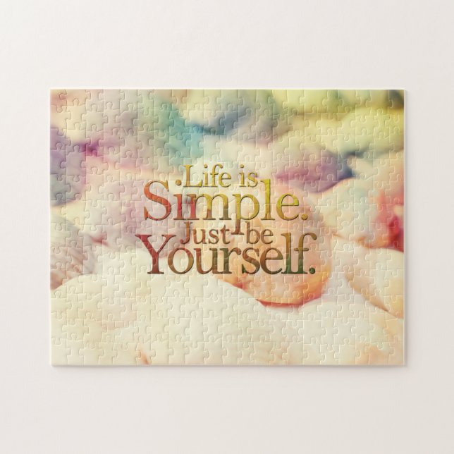 Life Is Simple Color Shells Motivational Jigsaw Puzzle (Horizontal)