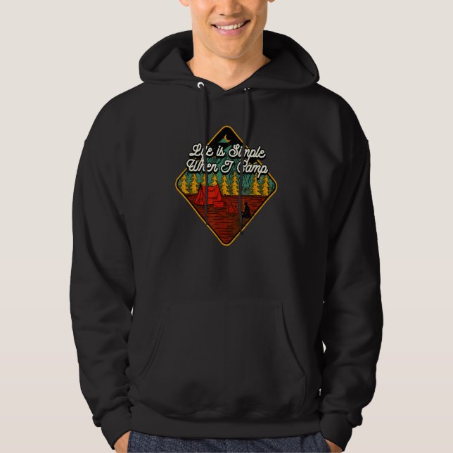 Life Is Simple When I Camp Summer Camping Tropical Hoodie (Front)