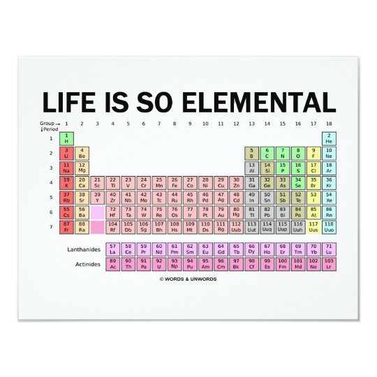 Life Is So Elemental (Periodic Table Of Elements) Card