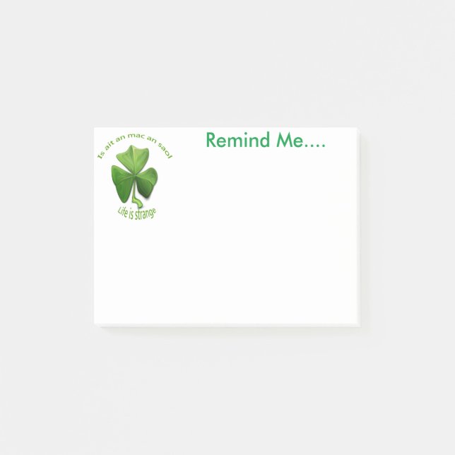 Life is Strange. Irish Design Remind me Notes. Post-it Notes (Front)