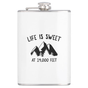 Life Is Sweet At 14,000 Feet Flask