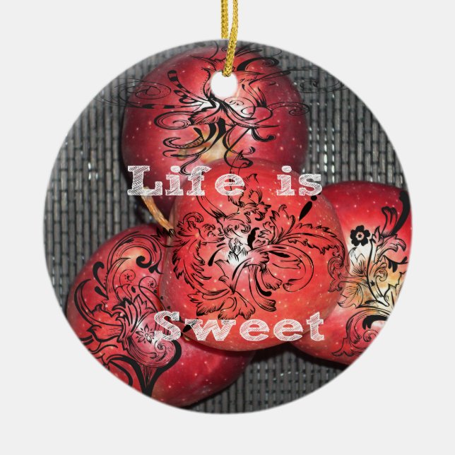 Life is Sweet Ceramic Ornament (Front)