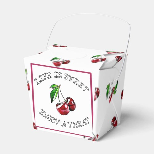 Life is Sweet Cherry Party Candy Favor Box
