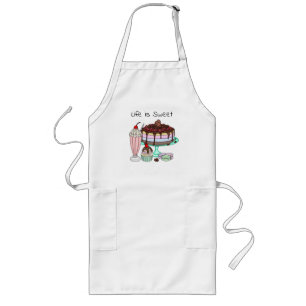 Life is Sweet Cute Dessert Graphics Long Apron
