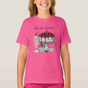Life is Sweet   Cute Dessert Graphics  T-Shirt