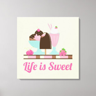 Life is Sweet Ice Cream Treats Canvas Print