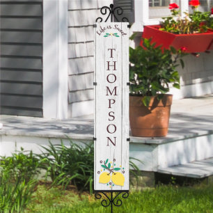 Life Is Sweet Lemon White PVC Garden Stake
