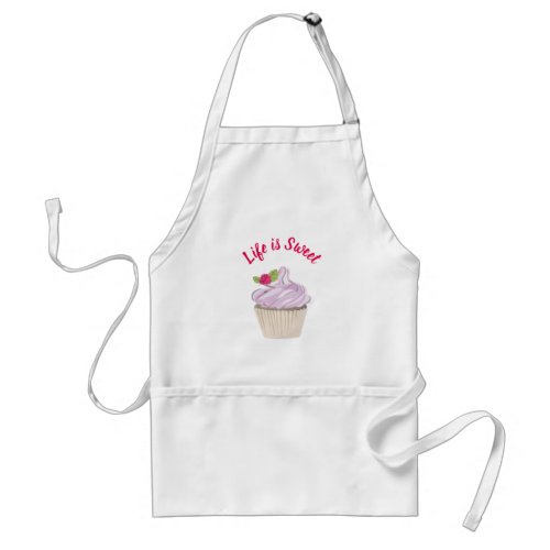 Life is Sweet Pink Cupcake Adult Apron