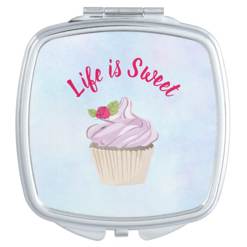 Life is Sweet Pink Cupcake Makeup Mirror