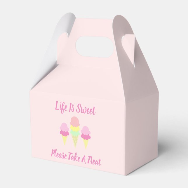 Life Is Sweet Please Take A Treat Favor Boxes (Front Side)