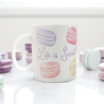 Life is Sweet Watercolor Rainbow Macaroon Monogram Coffee Mug<br><div class="desc">Our cute and fun life is sweet mug is the perfect mug for macaroon lovers. Features our colorful rainbow watercolor macaroons and are personalized with a monogram. Fun mug to enjoy for your coffee,  tea,  or other favorite beverage. Artwork and design by Moodthology Papery</div>