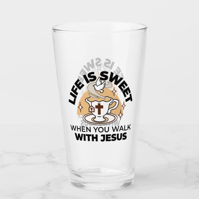 Life Is Sweet with Jesus – Christian Faith Tea Cup (Front)