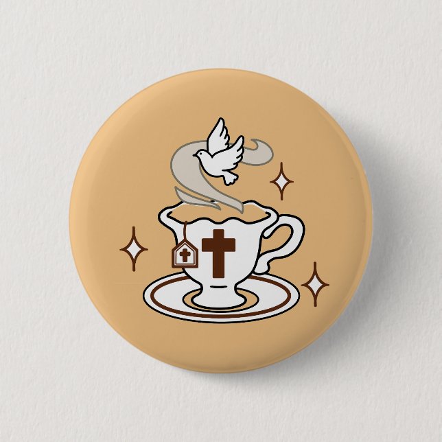 Life Is Sweet with Jesus – Christian Faith Tea Cup Button (Front)
