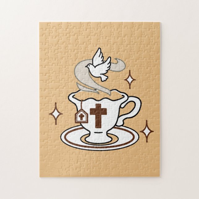 Life Is Sweet with Jesus – Christian Faith Tea Cup Jigsaw Puzzle (Vertical)