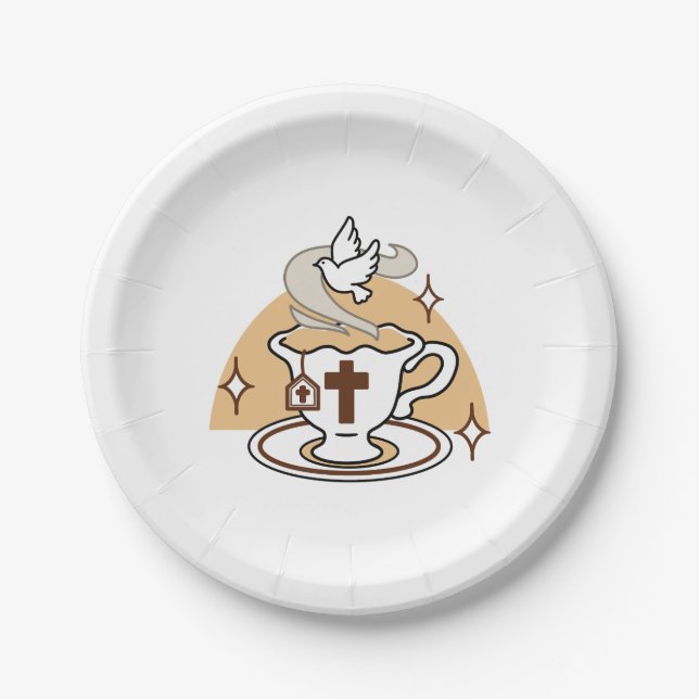 Life Is Sweet with Jesus – Christian Faith Tea Cup Paper Plates (Front)