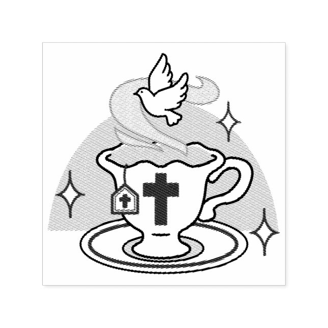 Life Is Sweet with Jesus – Christian Faith Tea Cup Self-inking Stamp (Design)