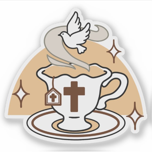 Life Is Sweet with Jesus – Christian Faith Tea Cup Sticker (Front)