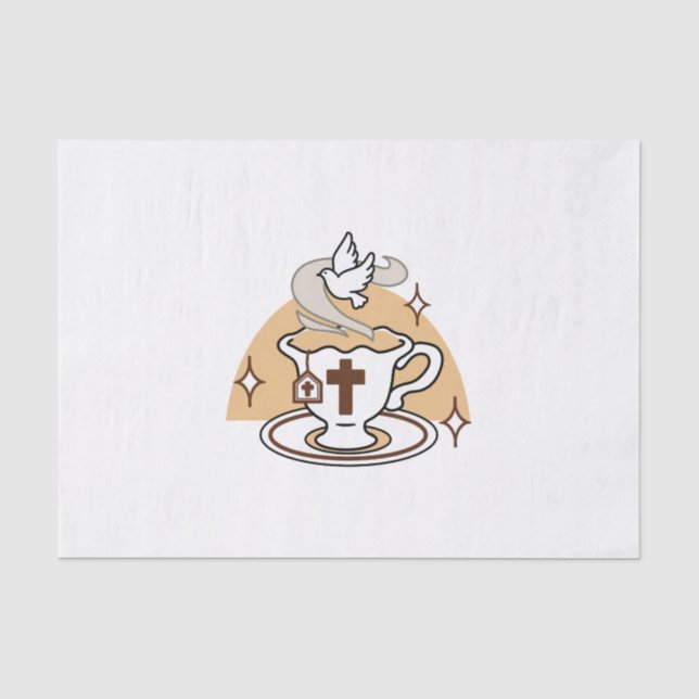 Life Is Sweet with Jesus – Christian Faith Tea Cup Tissue Paper (Front)