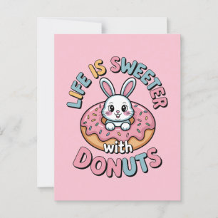 Life Is Sweeter With Donuts Postcard