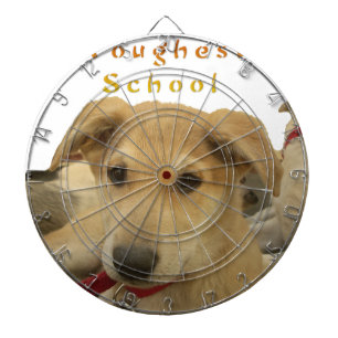 "Life is the Toughest School" Dog Art Print Dart Board