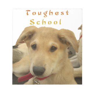"Life is the Toughest School" Dog Art Print Notepad