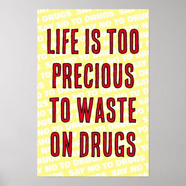 Life Is Too Precious to Waste on Drugs 12x18 Poster (Front)