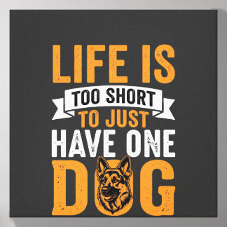 Life Is Too Short Dog Lover Graphic_1 Canvas Photo Tile