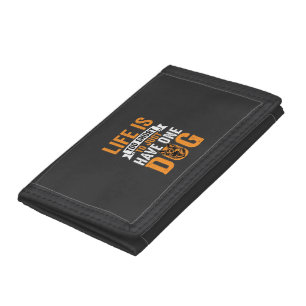 Life Is Too Short Dog Lover Graphic_1 Tri-fold Wallet