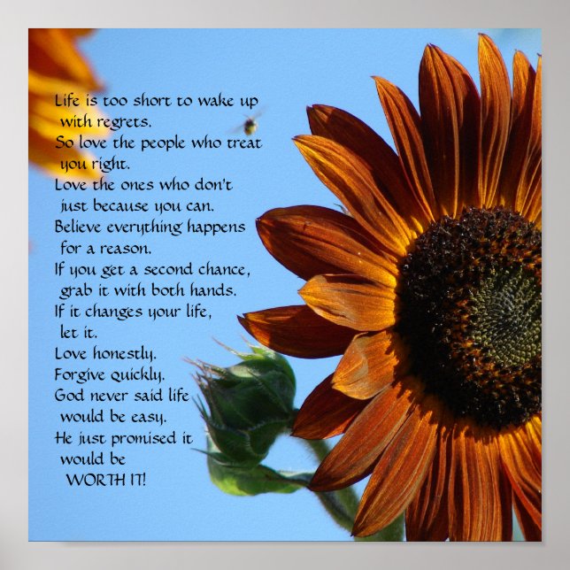 Life is too short - Motivational Poster (Front)