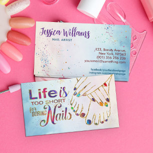 Life is too short - Nail Artist Business Card