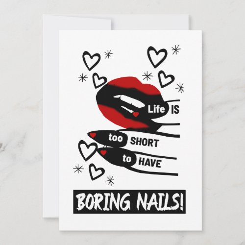 Life is Too Short to Have Boring Nails Holiday Card