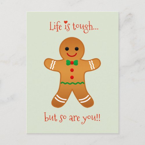 Life is tough but so are you Get Well Christmas Holiday Postcard