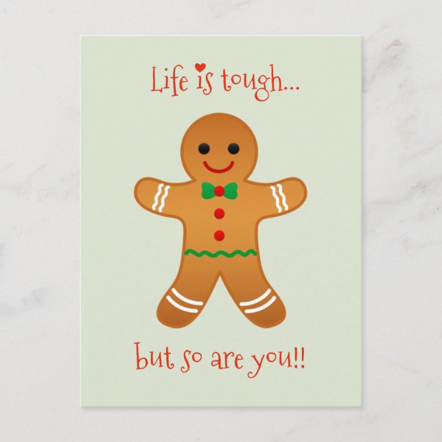 Life is tough but so are you! Get Well Christmas Holiday Postcard (Front)