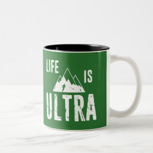 Life Is Ultra Running Two-Tone Coffee Mug