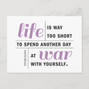 Life is Way Too Short Motivational Postcard