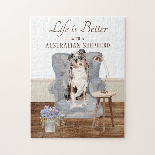 Life Is With A Australian Shepherd Jigsaw Puzzle