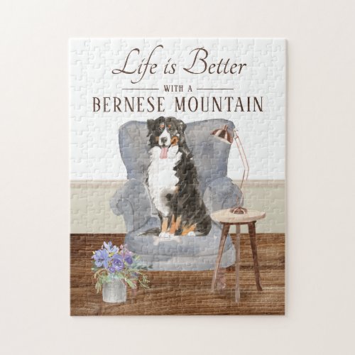 Life Is With A Bernese Mountain Dog Jigsaw Puzzle