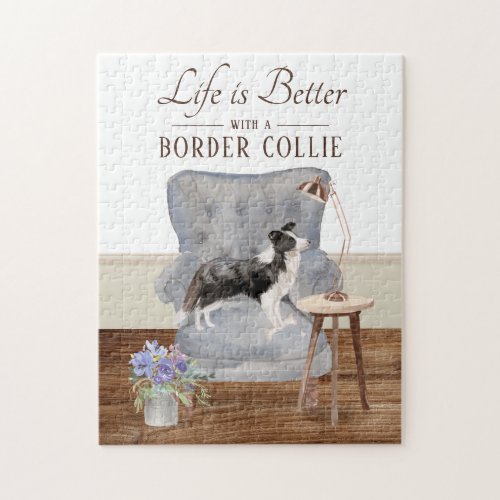 Life Is With A Border Collie Jigsaw Puzzle