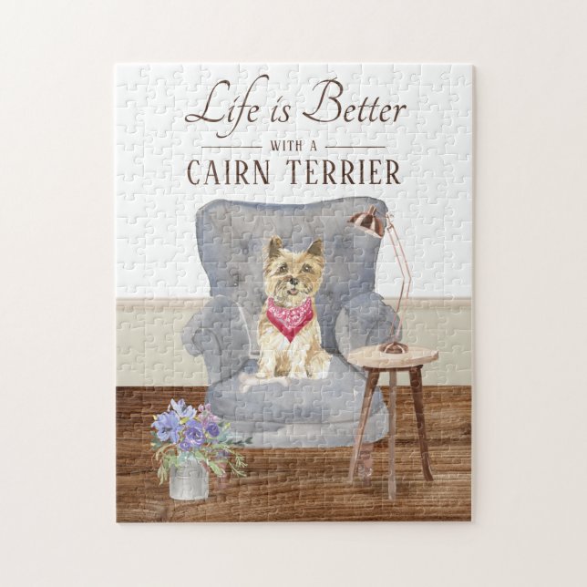 Life Is With A Cairn Terrier Jigsaw Puzzle (Vertical)