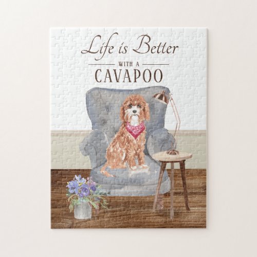 Life Is With A Cavapoo Jigsaw Puzzle