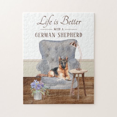 Life Is With A German Shepherd Jigsaw Puzzle