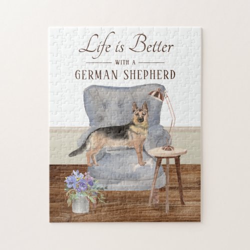 Life Is With A German Shepherd Jigsaw Puzzle