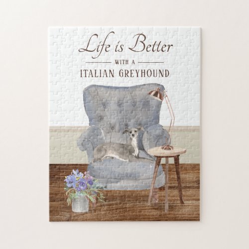 Life Is With A Italian Greyhound Jigsaw Puzzle
